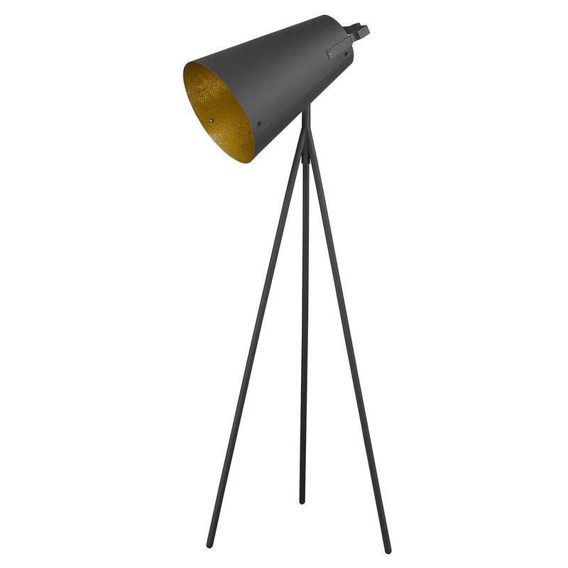 Tripod Floor Lamp With Gray Cone Shade - Matte Gray