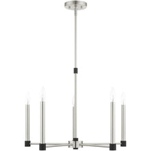 Load image into Gallery viewer, 5-Light Dimmable Chandelier With Shades - Nickel / Pearl Silver
