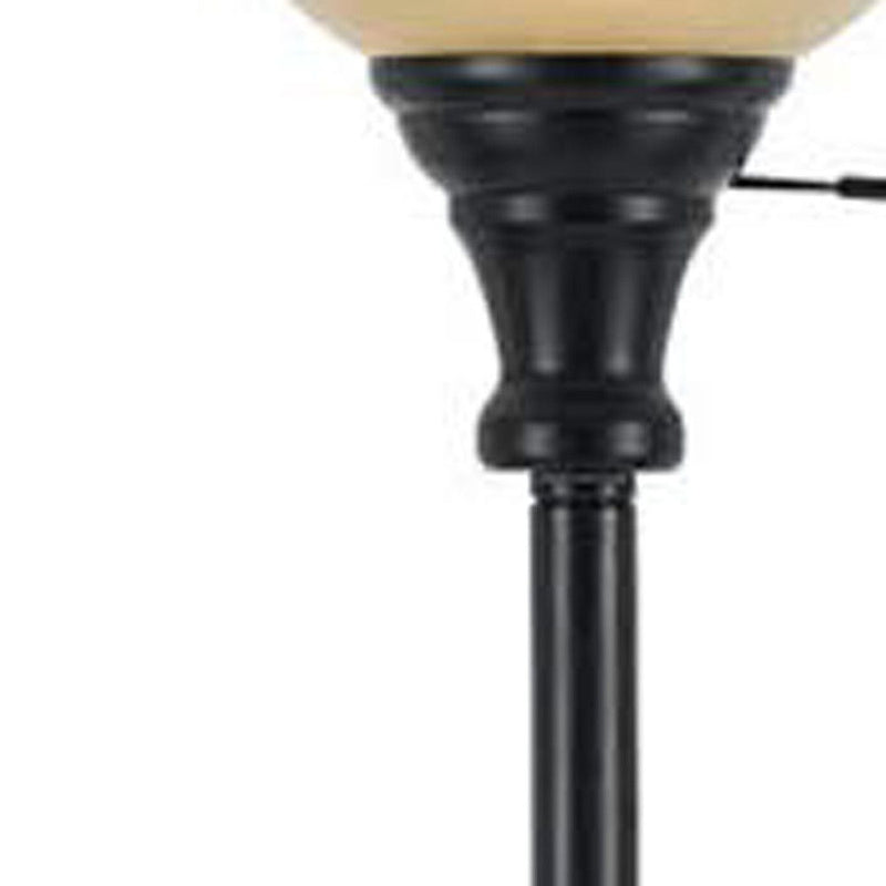 71" Torchiere Floor Lamp With Beige Frosted Glass Dome Shade - Bronze