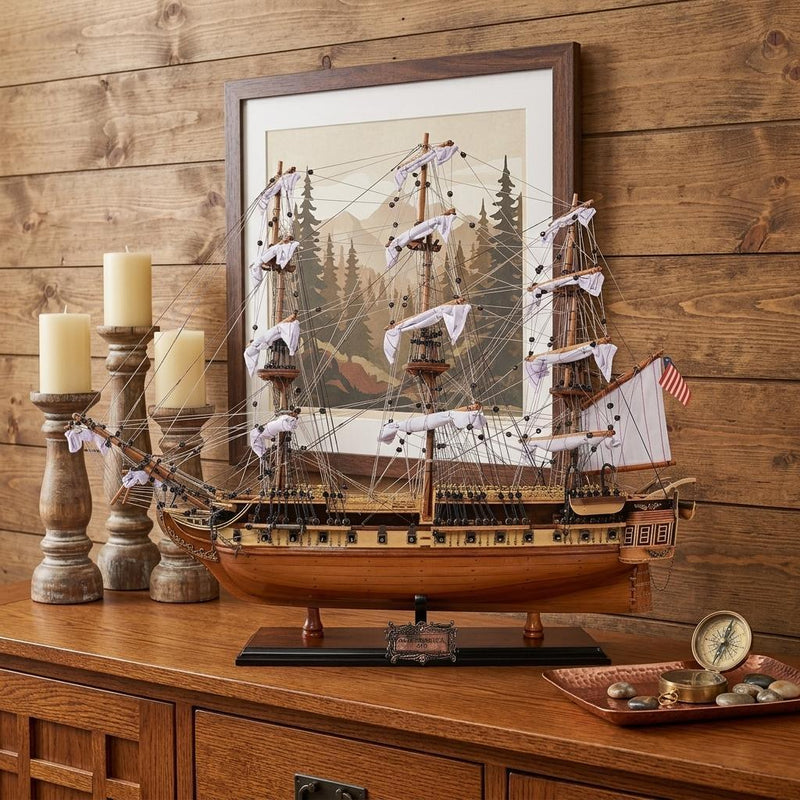 Hand Painted Model Boat (624635) - Light Brown