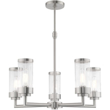 Load image into Gallery viewer, 22'' Five Light Dimmable Chandelier With Shades - Nickel
