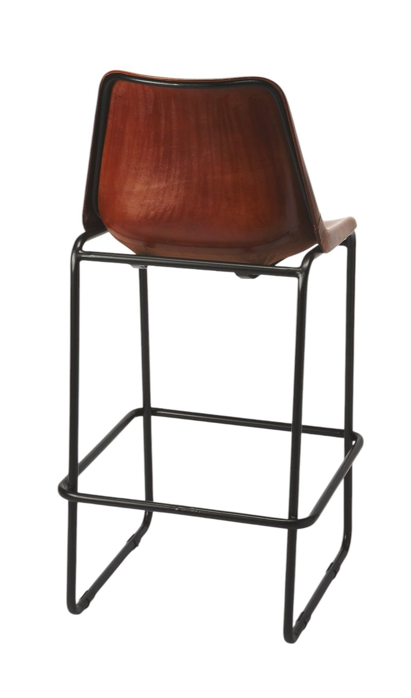 42" Iron Bar Chair - Brown / Black