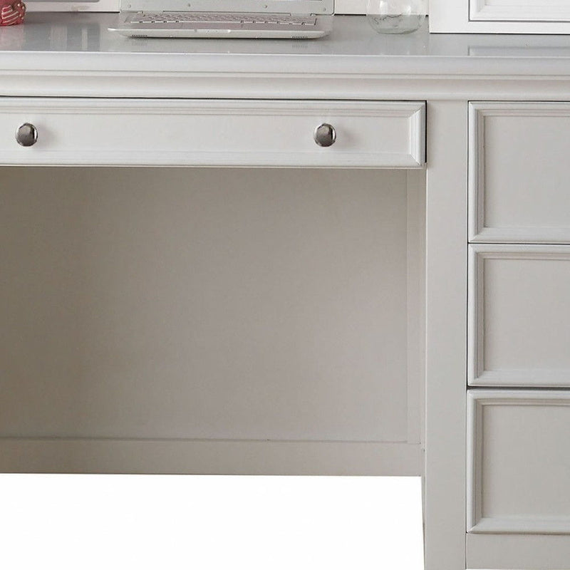 Computer Desk With 3 Drawers Keyboard Drawer - White