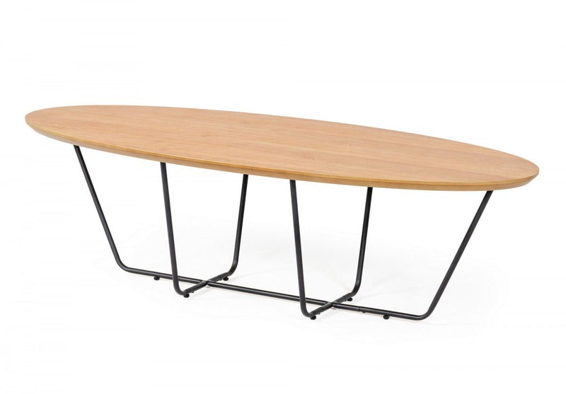 Industrial Large Powder Metal Coffee Table - Oak And Black