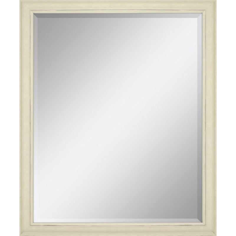 32" Solid Wood Framed Accent Mirror - White