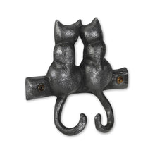 Load image into Gallery viewer, Two Hook 5" Cast Iron Wall Hooks - Black

