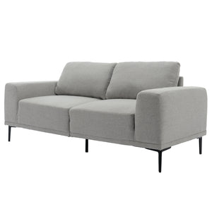 Large Sofa, 74.8 Inch Linen Fabric Loveseat Couch Mid-Century Modern Upholstered Accent Couches for Living Room, Apartment, Bedroom,Light Grey