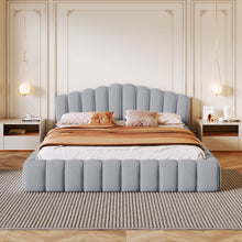 Load image into Gallery viewer, Floor Bed Frame Shell Shaped Headboard For Bedroom, No Box Spring Needed
