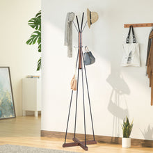 Load image into Gallery viewer, Reclaimed Wood And Metal Freestanding Coat Rack With Hooks Use In Bedroom, Living Room - Natural
