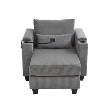 Load image into Gallery viewer, Convertible Chaise Lounge Sofa Chair With USB Ports, Cup Holders, Phone Holder And Storage

