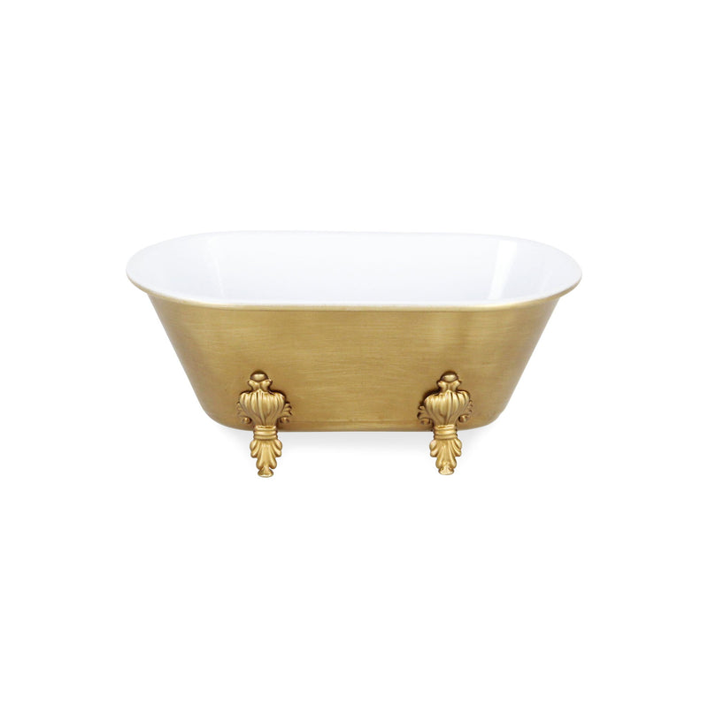 Hand Painted Decorative Tub - Gold / White