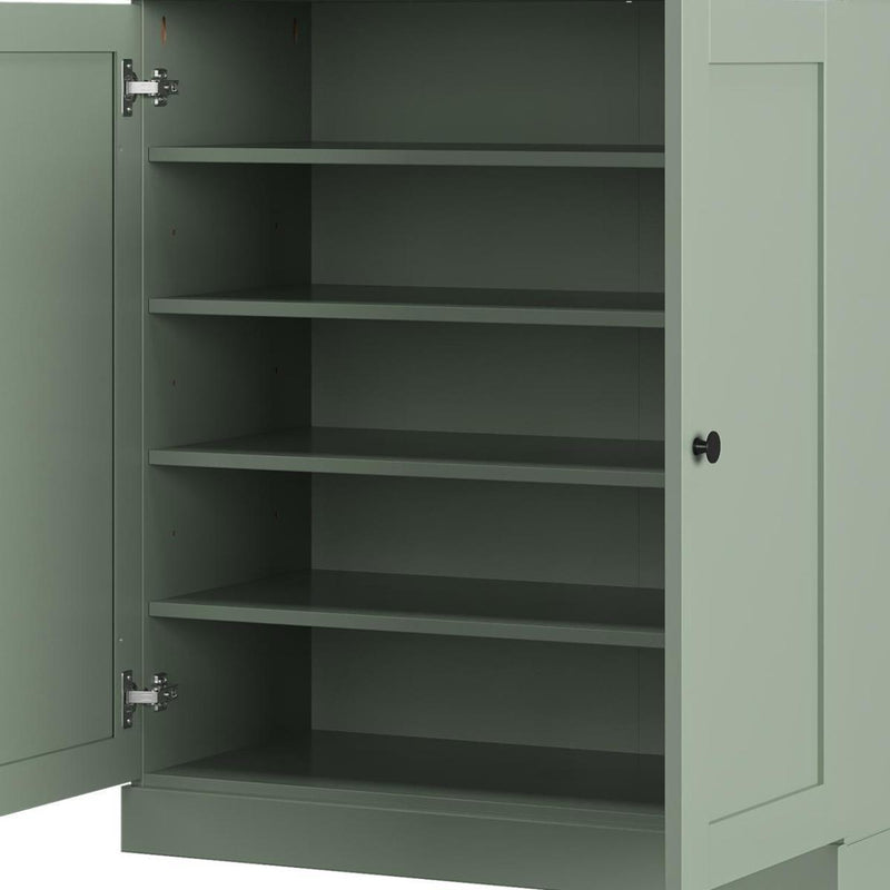 Twenty Pair Solid Woodshoe Storage Cabinet (752352) - Sage