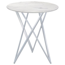 Load image into Gallery viewer, Halverson - Round Top Bar Table - White / Silver
