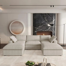 Load image into Gallery viewer, 2 Piece Living Room Set Blend Modular Sofa &amp; Ottoman Storage - Khaki
