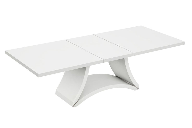 98" Solid Manufactured Wood Dining Table - White