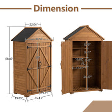 Load image into Gallery viewer, Outdoor Storage Cabinet, Garden Wood Tool Shed, Outside Wooden Shed Closet With Shelves And Latch For Yard
