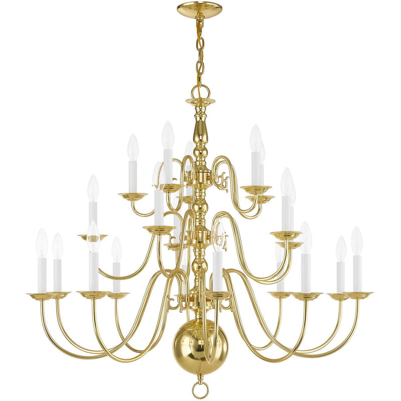 33" Multi Light Dimmable Chandelier With Shades - Brass
