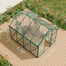 Load image into Gallery viewer, Polycarbonate house Raised Base And Anchor Aluminum Heavy Duty Walk-In houses For Outdoor Backyard In All Season
