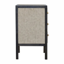 Load image into Gallery viewer, 24" Solid Wood And Faux Sha Three Drawer Nightstand - Gray And Black
