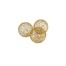 Load image into Gallery viewer, Wire 3 Decorative Orbs (Set of 3) - Gold
