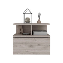 Load image into Gallery viewer, 12" One Drawer Faux Wood Nightstand - Light Gray
