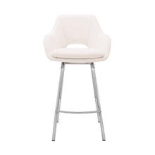 Load image into Gallery viewer, 41" Swivel Low Back Bar Height Bar Chair - White / Silver
