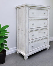 Load image into Gallery viewer, Solid Wood Four Drawer Chest - Antiqued White
