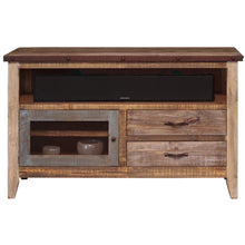 Load image into Gallery viewer, Wood Cabinet Enclosed Storage Distressed TV Stand - Brown

