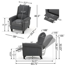 Load image into Gallery viewer, Contemporary Push Back Recliner Chair
