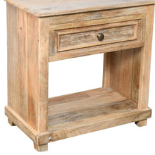 Load image into Gallery viewer, 28" Distressed One Drawer Solid Wood Nightstand - Natural
