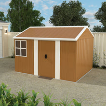 Load image into Gallery viewer, Heavy Duty Metal Storage Shed With Windows And Lockable Door, Weatherproof Outdoor Garden Shed
