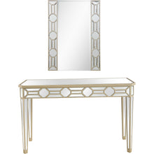 Load image into Gallery viewer, Mirrored Glass Console Table And Mirror (Set of 2) - Silver And Champagne
