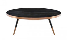 Load image into Gallery viewer, Modern Large Ceramic Coffee Table - Black And Gold
