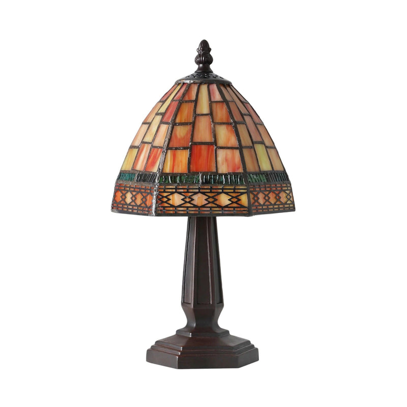 Novelty Tiffany Lamp With Bell Shade - Brown
