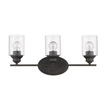 Load image into Gallery viewer, Three Light Wall Light With Clear Glass Shade - Bronze
