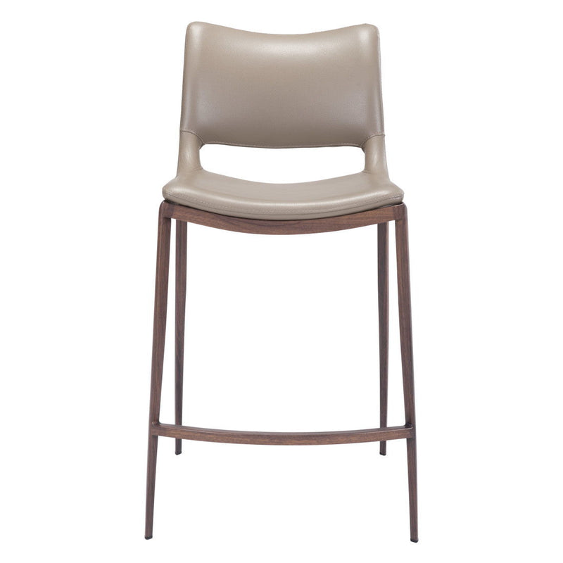 Steel Low Back Bar Chairs (Set of 2) - Gray And Brown