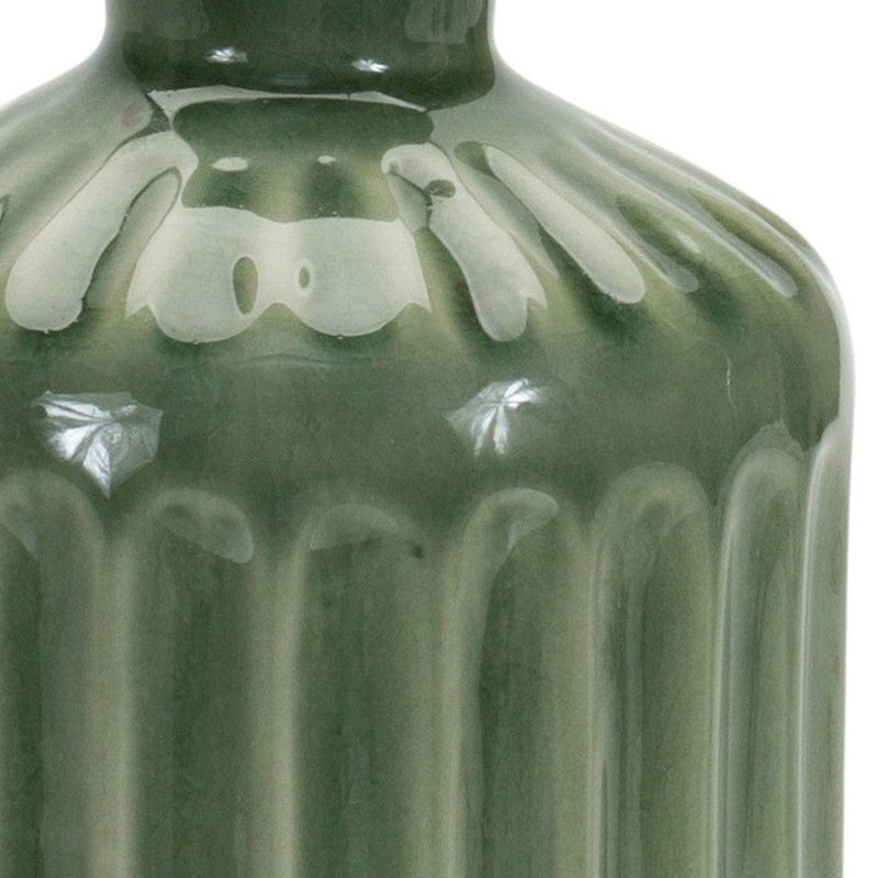 Striped Bud Table Vase - Green