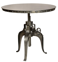 Load image into Gallery viewer, 36" Metal Pedestal Base Adjustable Height Round Top Dining Table - Gunmetal

