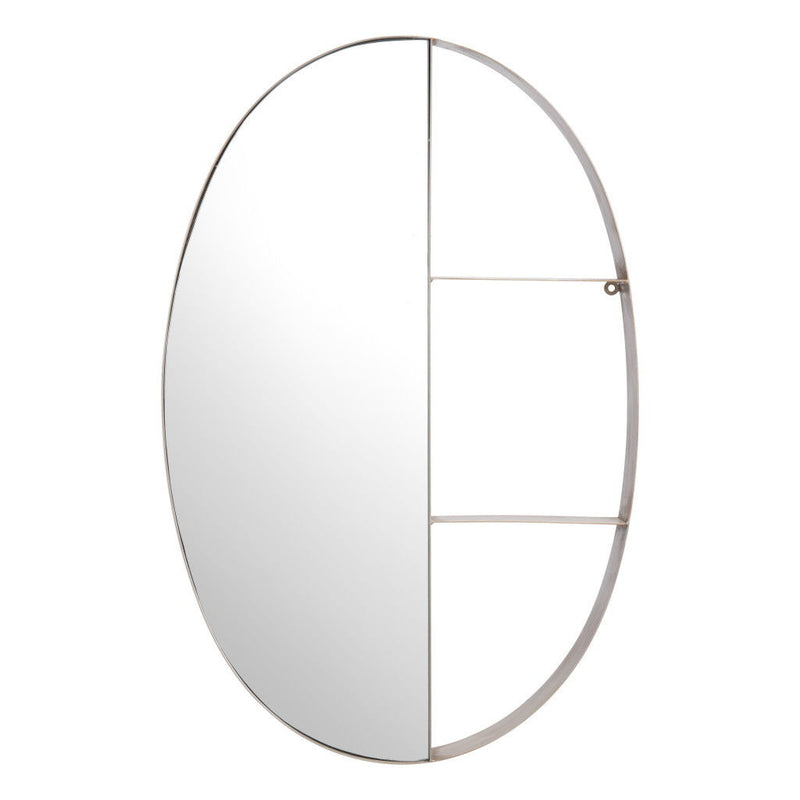 34" Oval Steel Framed Accent Mirror - Bronze