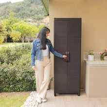 Load image into Gallery viewer, Plastic Square Accent Cabinet With Two Doors (738474) - Espresso
