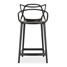 Load image into Gallery viewer, Abstract Mod Low Back Bar Height Chair With Footrest 43" - Black
