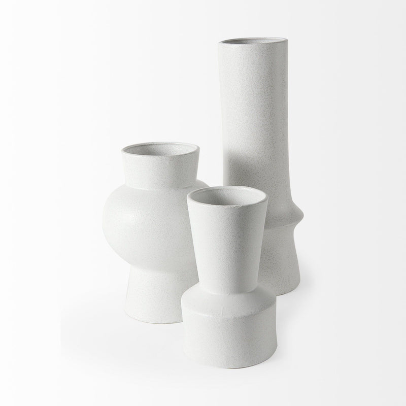 Abstract Cylinder Table Vase (397593) - White