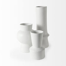 Load image into Gallery viewer, Abstract Cylinder Table Vase (397593) - White
