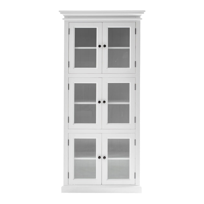 Solid Wood Frame Standard Accent Cabinet With Six Shelves - White