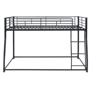 Metal Floor Bunk Bed, Full XL over Queen, Black