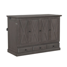 Load image into Gallery viewer, Solid Pine Murphy Bed Chest Cube Cabinet Bed With Charging Station And Large Storage Drawer For Home Office Or Small Room
