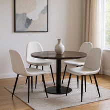 Load image into Gallery viewer, Fabric Metal Dining Side Chairs (Set of 4) - Beige / Black
