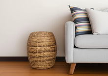 Load image into Gallery viewer, 20" Ratan Round Drum End Table - Natural
