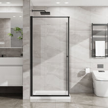 Load image into Gallery viewer, Goodyo - Frameless Corner Shower Door - Matte Black
