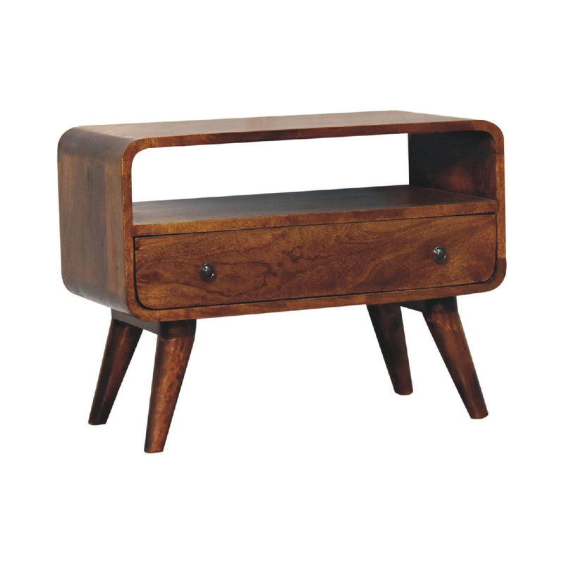 Solid Wood Fireplace TV Stand (720014) - Brown